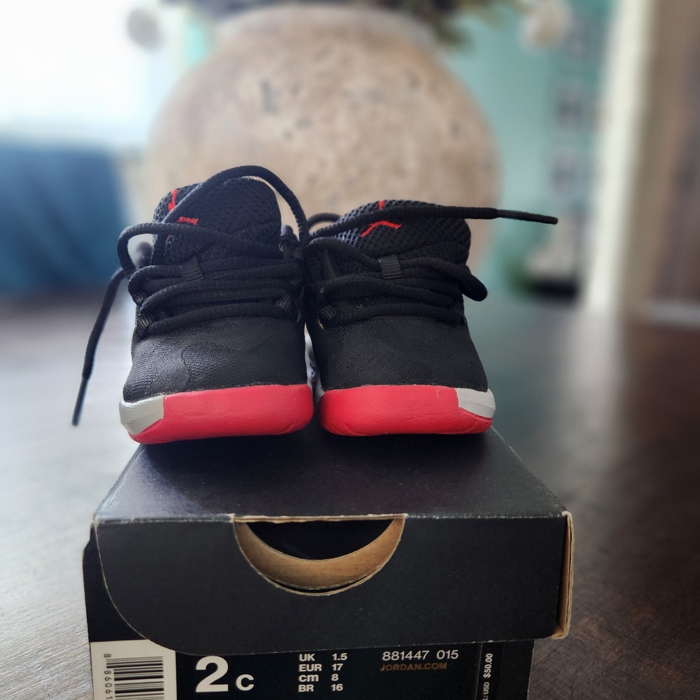 Jordan Kids Black and Red Sneakers
